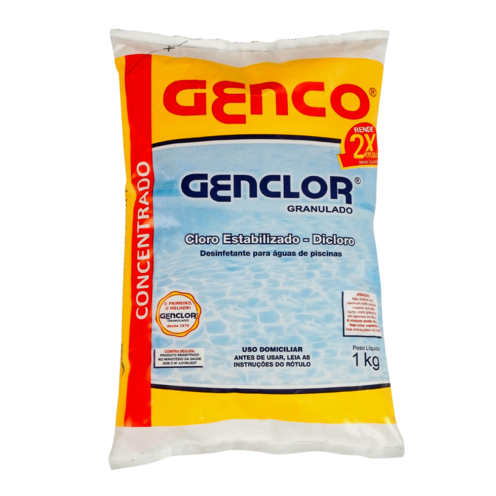 Cloro granulado Genco estabilizado Genclor pacote - 1kg